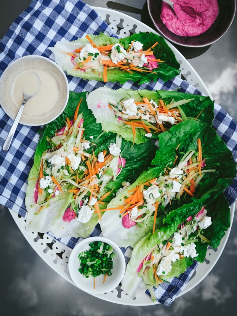 Individual Salads &ldquo;Boats&rdquo; with Hummus, Beetroot and some news!