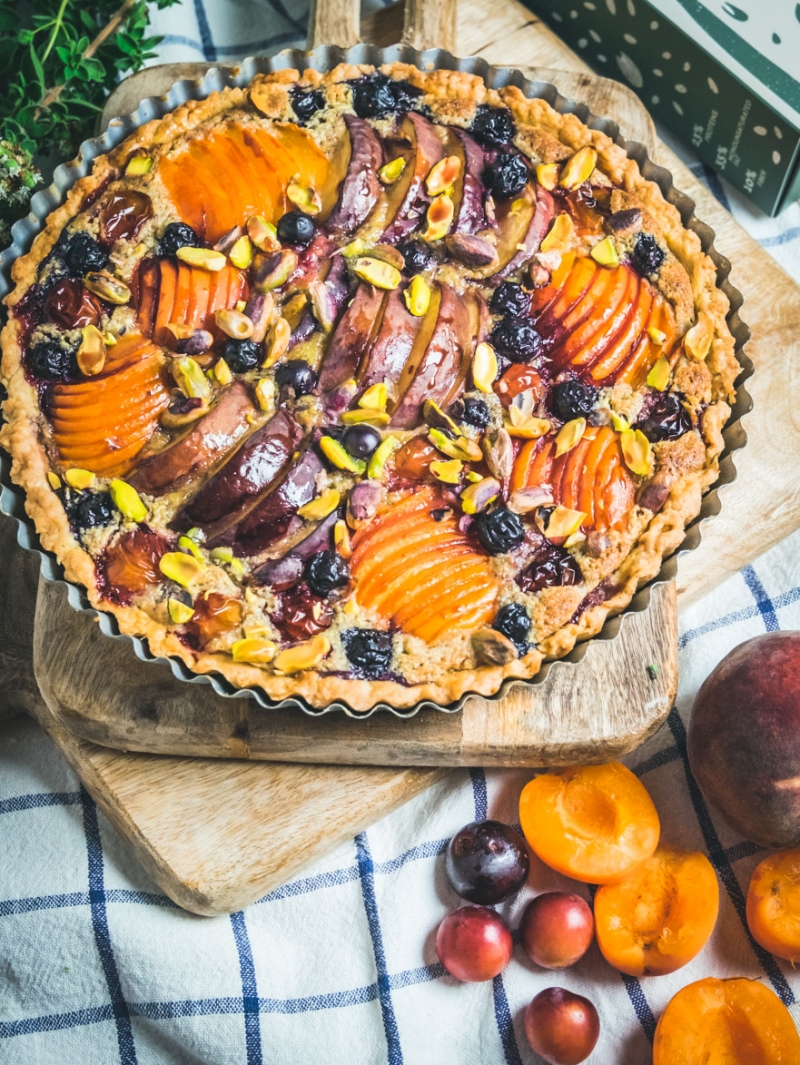Tart with Summer Fruit and Pistachio Marzipan