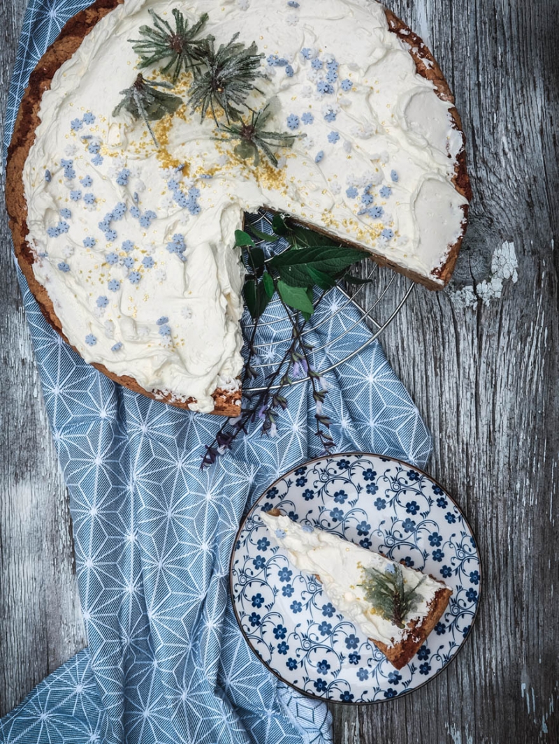 Vasilopita with Pine Sugar and Velvety Swiss Buttercream