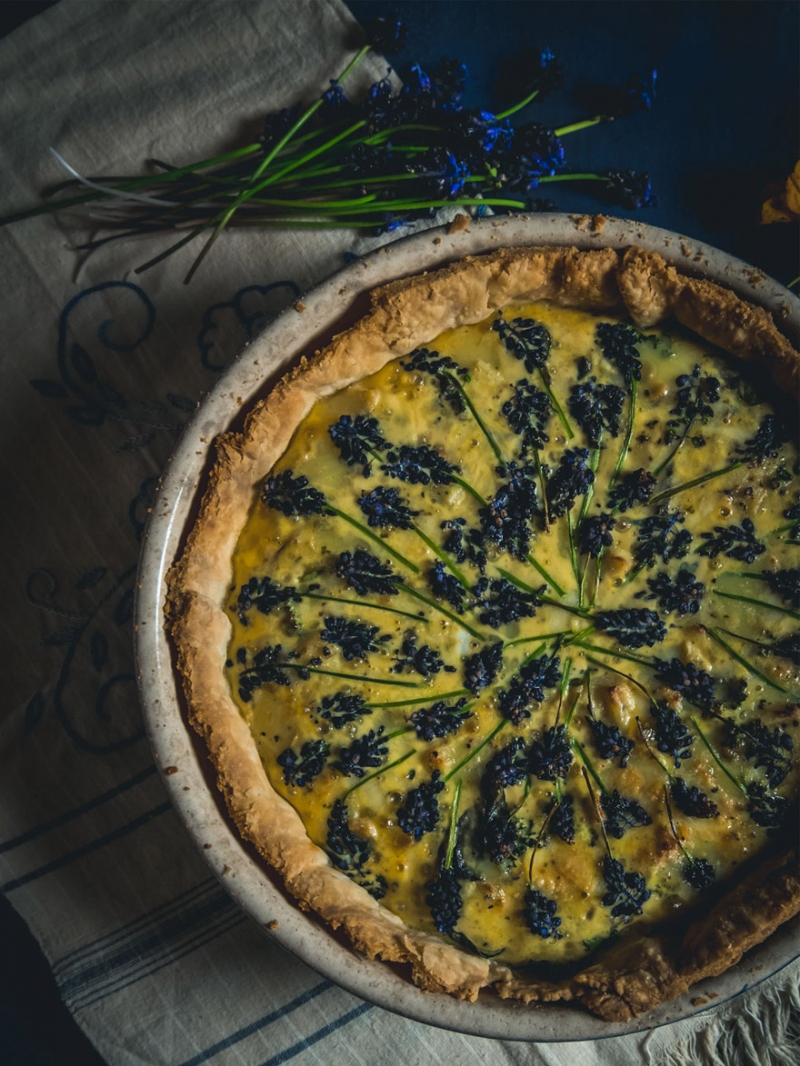 Tart with Blue Grape Hyacinths