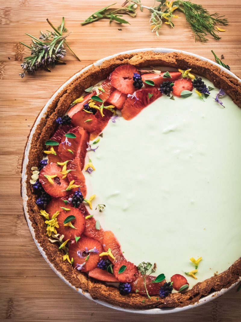 Lemongrass Panna cotta Tart